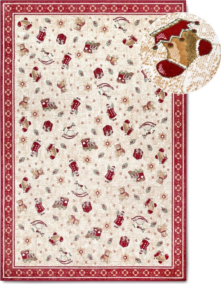 Červený koberec s vánočním motivem s příměsí bavlny 160x230 cm Toy's Delight Red Christmas – Villeroy&Boch
