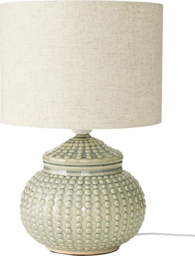 Šedá/béžová lněná stolní lampa (výška 39 cm) Niko – Ellos Home