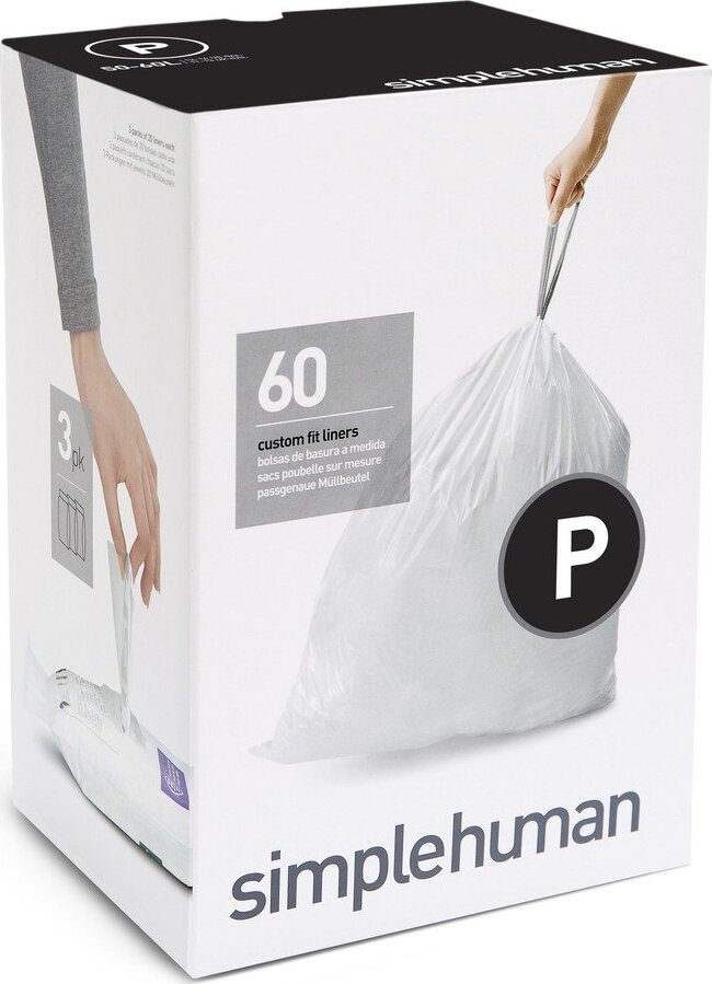 Stahovací pytle na odpadky v sadě 60 ks 60 l P – simplehuman