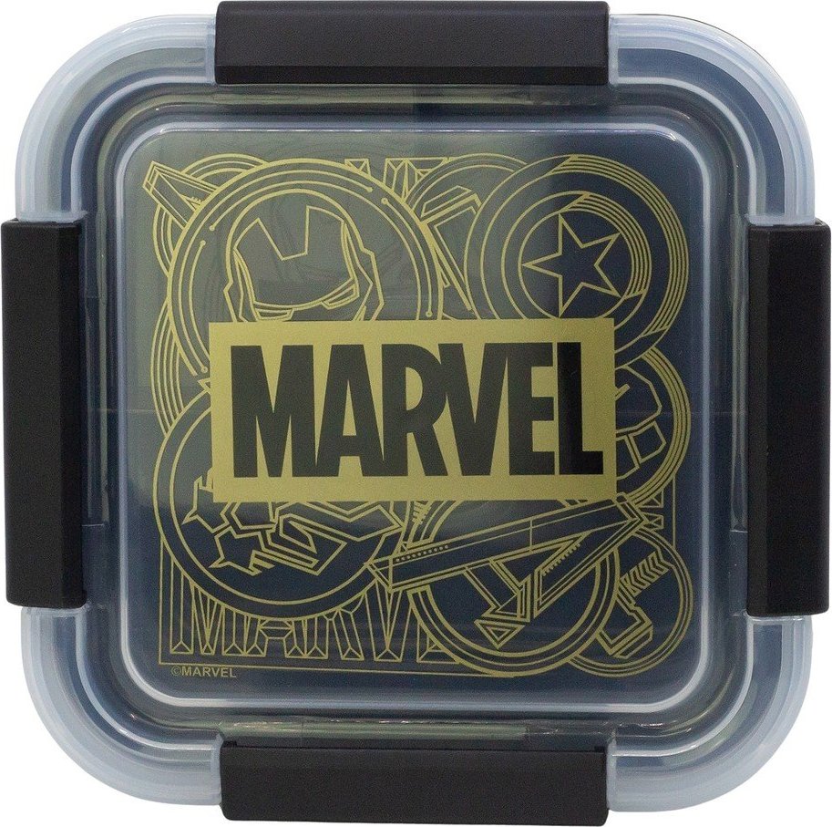 Černý plastový dětský svačinový box Marvel – STOR