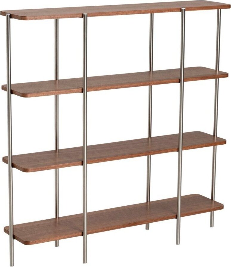 Regál v dekoru ořechu v tmavě přírodní barvě 120x120x30 cm Lyllo – Ellos Home