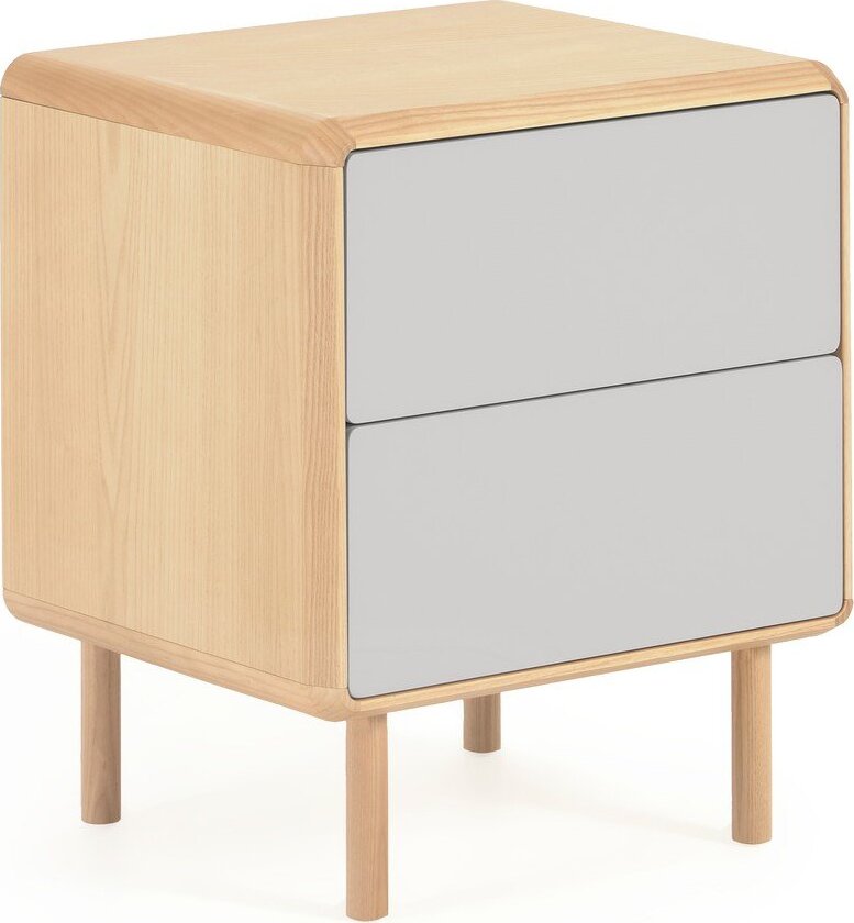 Šedý/v přírodní barvě noční stolek Anielle – Kave Home