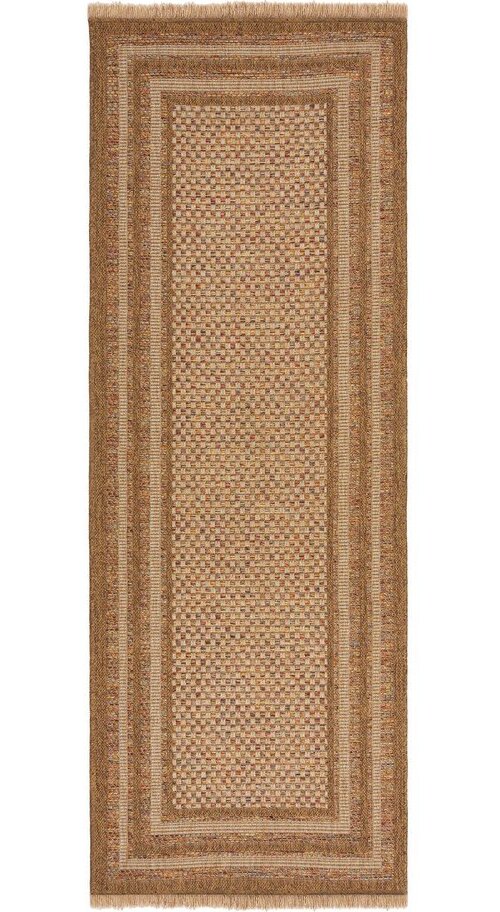 Venkovní běhoun v přírodní barvě 80x230 cm Layla Border – Flair Rugs