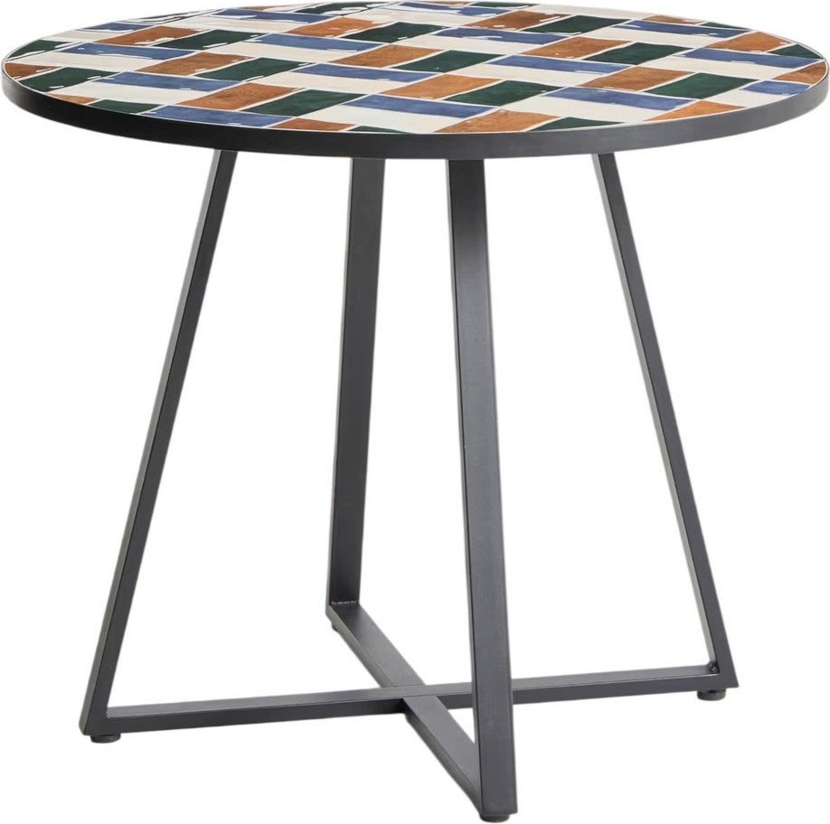 Kulatý zahradní jídelní stůl s keramickou deskou ø 90 cm Tella – Kave Home