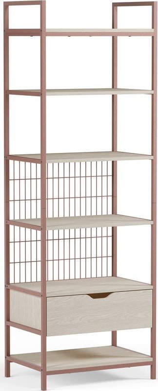 Ocelová knihovna v terakotové barvě 60x179,5x40 cm Amara – Marckeric