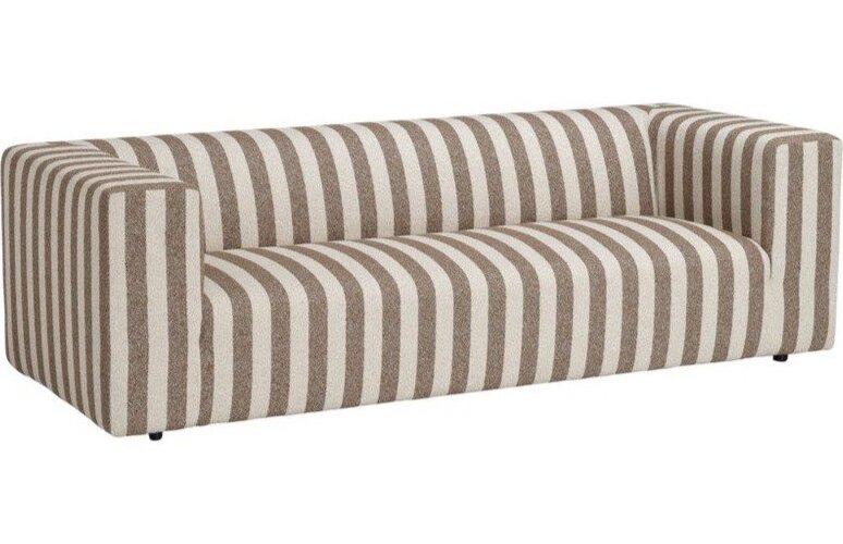 Hnědá/krémová žinylková pohovka 220 cm Lisa – Ellos Home