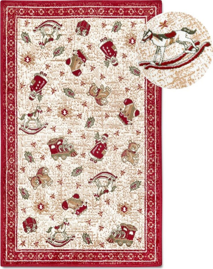 Červený koberec s vánočním motivem s příměsí bavlny 50x80 cm Toy's Delight Red Christmas – Villeroy&Boch