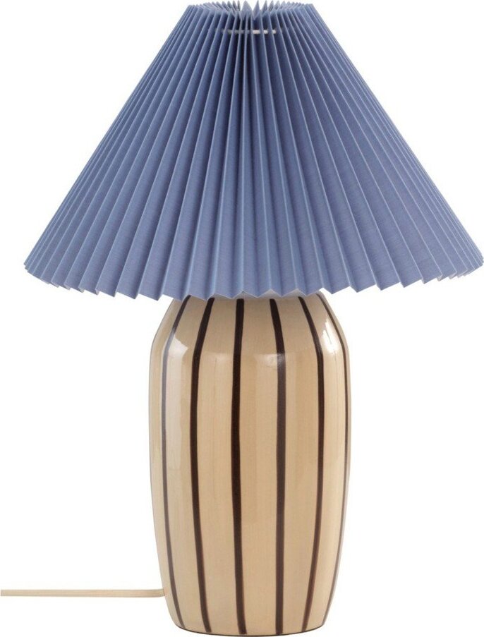Modrá/béžová keramická stolní lampa (výška 47 cm) Lydia – Jotex