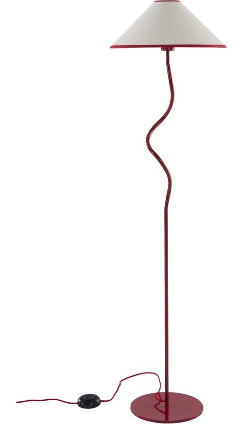 Červená/bílá látková stmívatelná stojací lampa (výška 148 cm) Juliet – Jotex