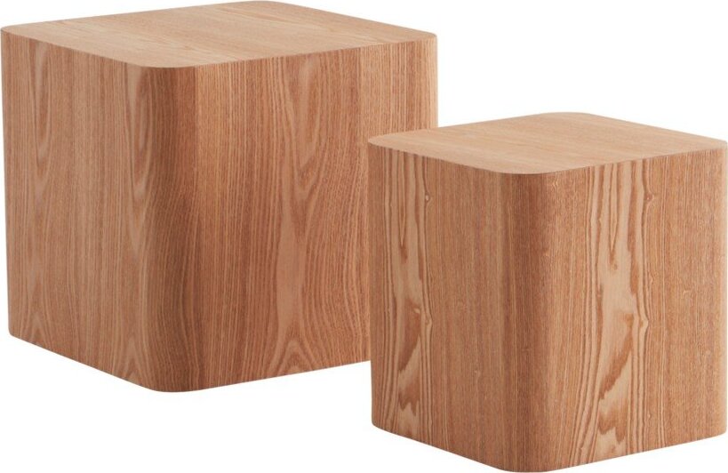 Odkládací stolky v sadě 2 ks v dekoru jasanu 40x40 cm Cubo – Jotex