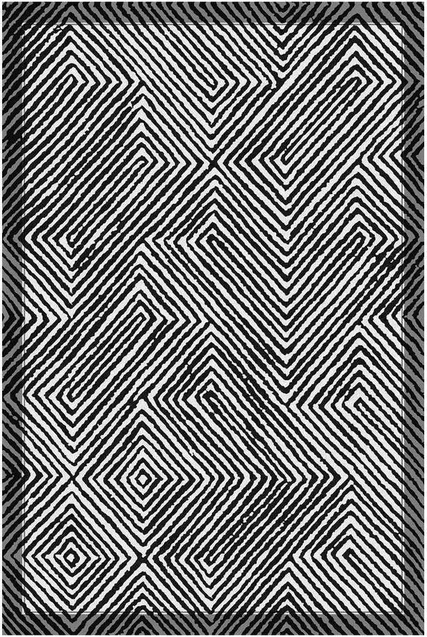 Černobílý pratelný běhoun 60x200 cm Tierra – Vitaus