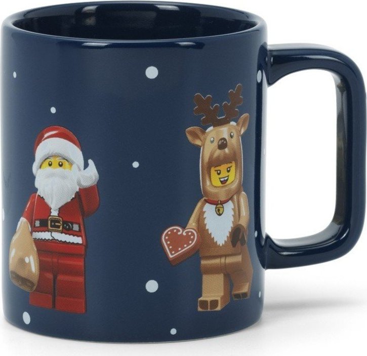 Tmavě modrý keramický dětský hrnek 300 ml Christmas Minifigures – LEGO®
