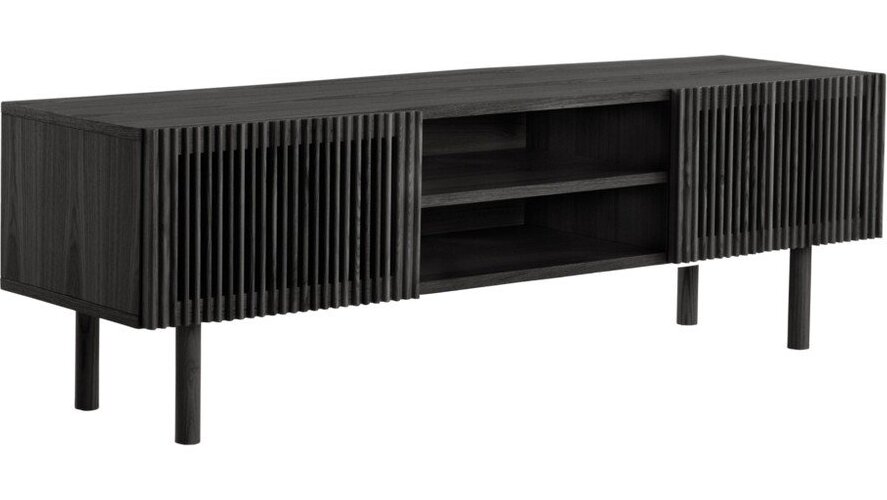 Černý TV stolek v dekoru jasanu 160x50x43 cm Sion – Jotex