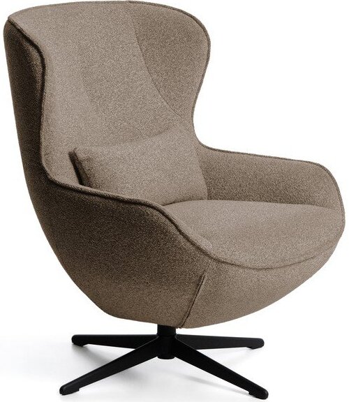 Hnědé žinylkové křeslo ušák/otočné Sorile – Kave Home