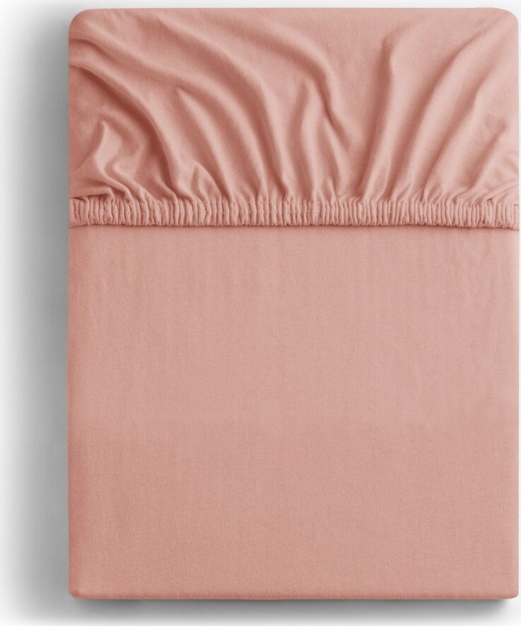 Napínací prostěradlo broskvové jersey 240x220 cm Amber – Restilo