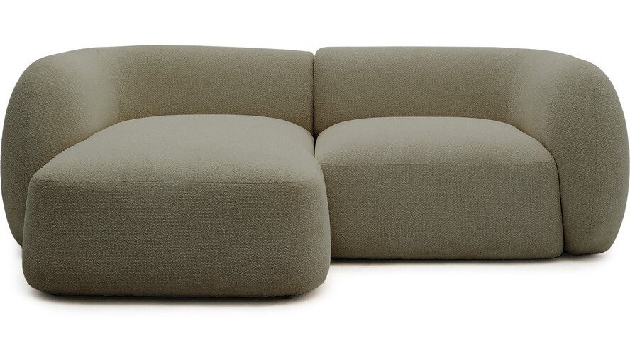 Khaki žinylková modulární rohová pohovka (levý roh/s lenoškou) Martina – Kave Home