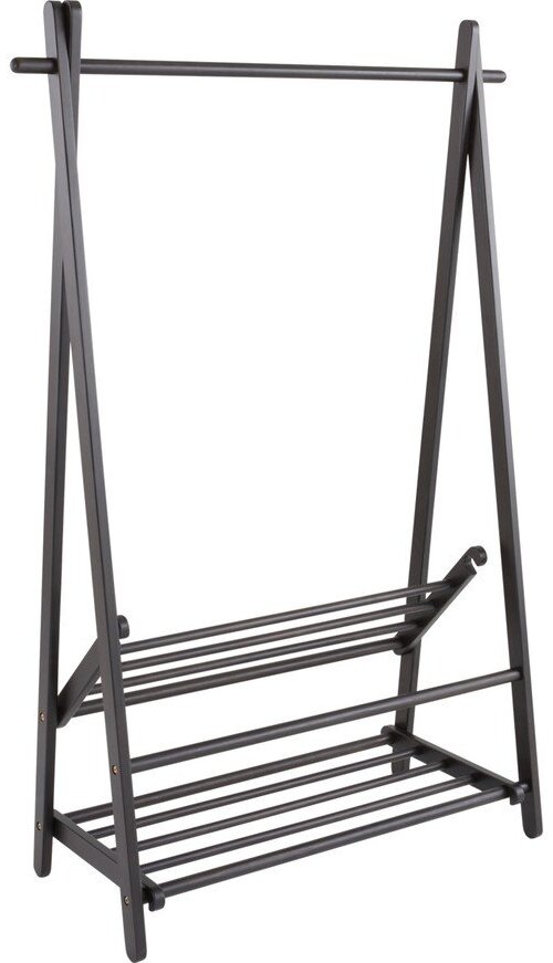 Černý stojan na oblečení z borovicového dřeva 100x150x41 cm Cole – Jotex