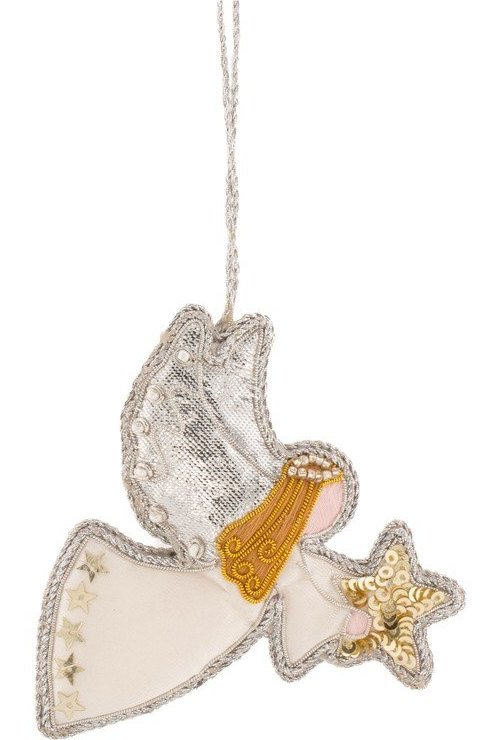 Textilní vánoční ozdoba 1,5 cm Angel – Sass & Belle