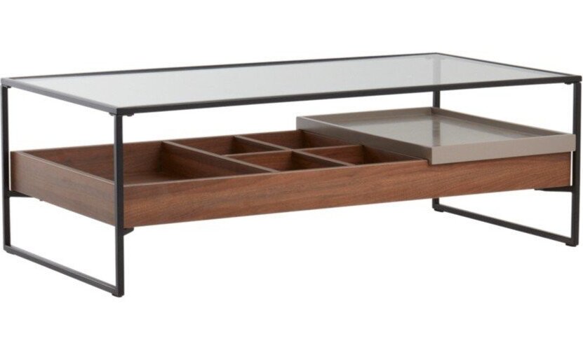 Konferenční stolek se skleněnou deskou v tmavě přírodní barvě 60x120 cm Sveg – Jotex