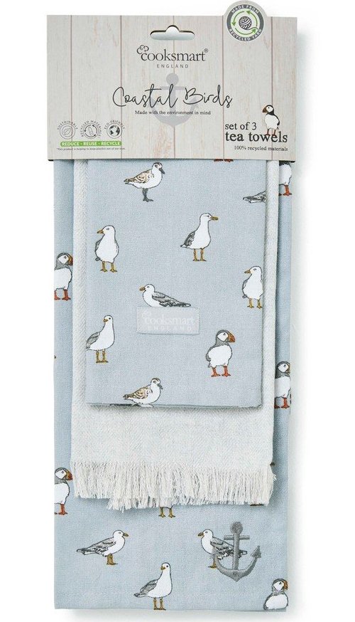 Utěrky v sadě 3 ks 45x65 cm Costal Birds – Cooksmart ®