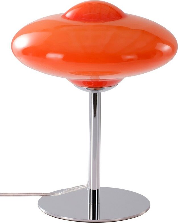 Oranžová/v leskle stříbrné barvě skleněná stolní lampa (výška 28 cm) Yenka – Jotex