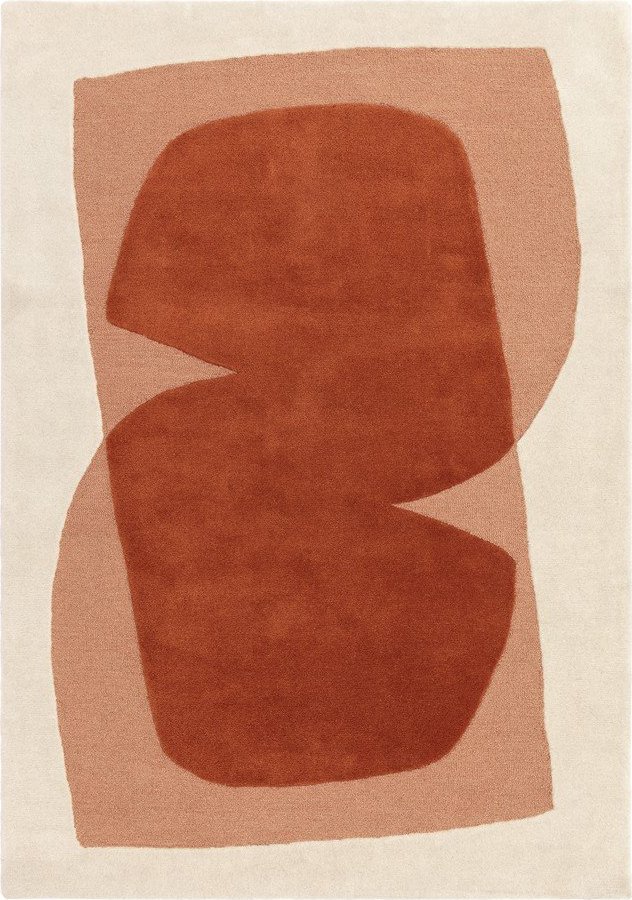 Oranžový/béžový ručně tkaný vlněný koberec 120x170 cm Kinney – MADE