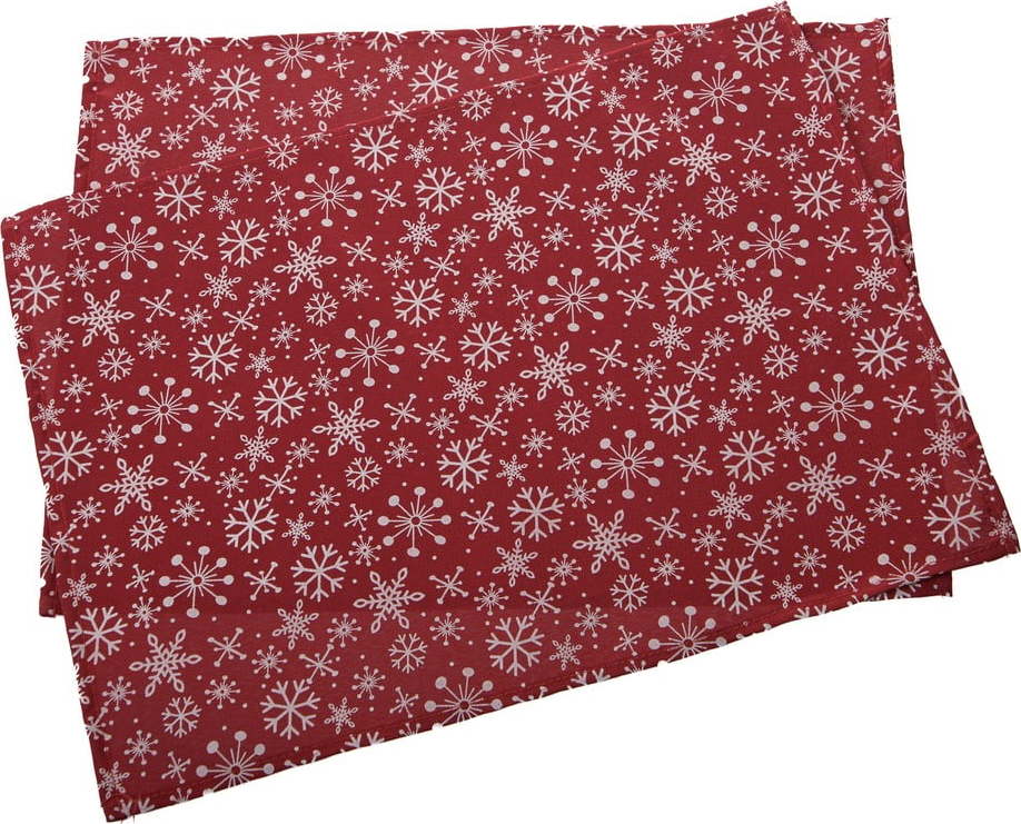 Látková prostírání v sadě 2 ks s vánočním motivem 32x45 cm Flakes – Dakls