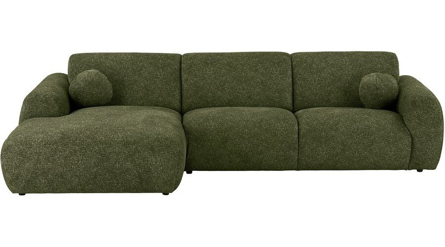 Zelená rohová pohovka (levý roh/s lenoškou) Clyde – House Nordic