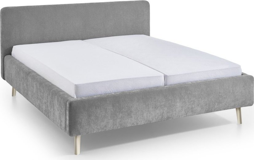 Šedá čalouněná dvoulůžková postel s roštem 180x200 cm Mattis – Meise Möbel