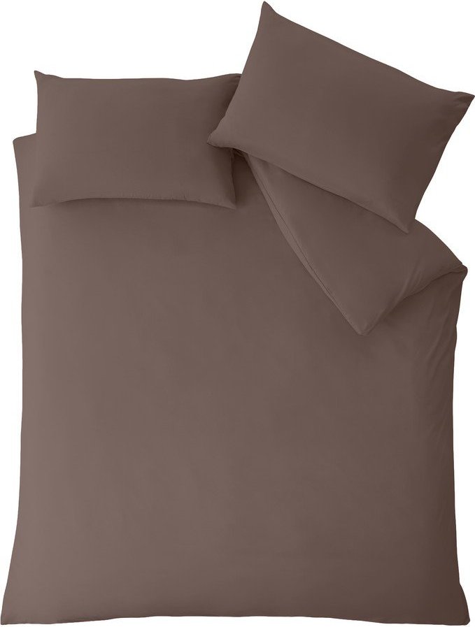 Tmavě hnědé povlečení na dvoulůžko 200x200 cm So Soft Non Iron – Catherine Lansfield