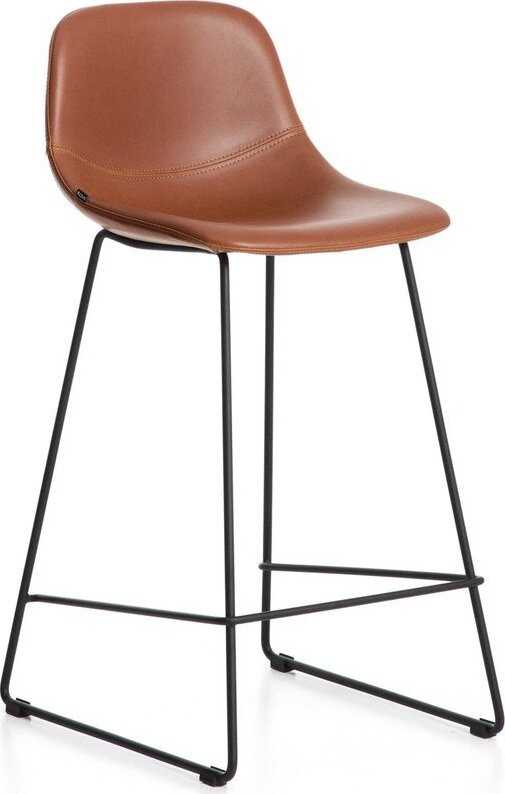 Koňakově hnědá barová židle (výška sedáku 76 cm) Zahara – Kave Home
