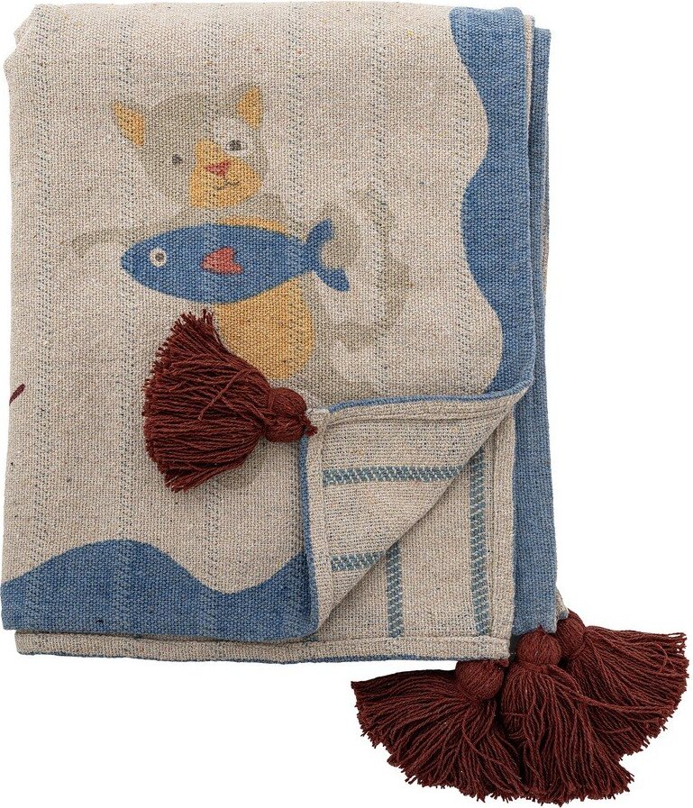 Dětská deka z recyklované bavlny v přírodní barvě 130x160 cm Mille – Bloomingville Mini