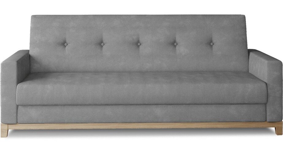 Světle šedá sametová rozkládací/s úložným prostorem pohovka 216 cm Selene - II. jakost – ELTAP