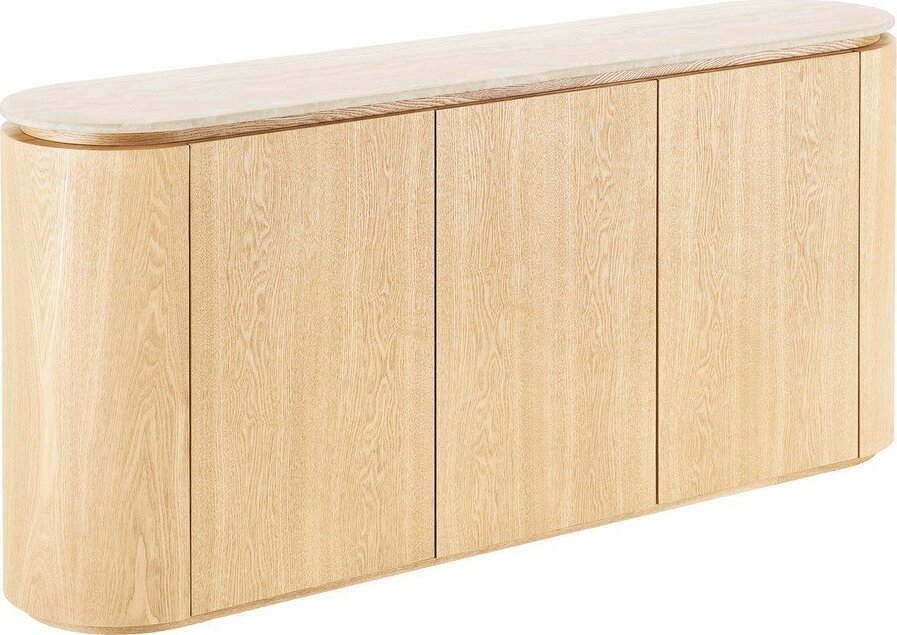 Krémová/v přírodní barvě komoda v dekoru jasanu 180x85x40 cm Larvik – House Nordic