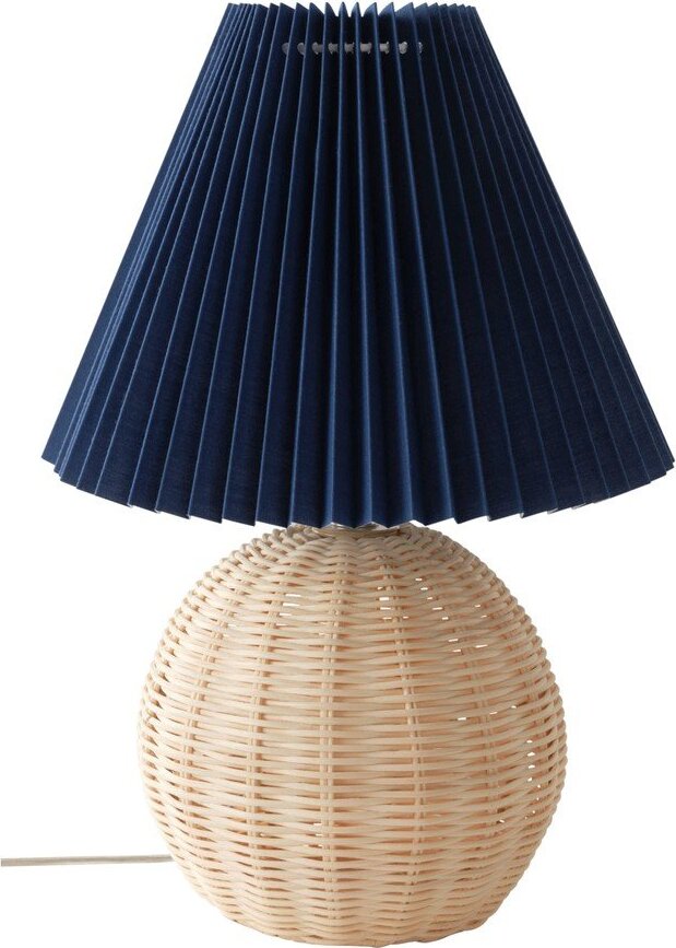 Modrá/v přírodní barvě ratanová stolní lampa (výška 36 cm) Sisal – Jotex