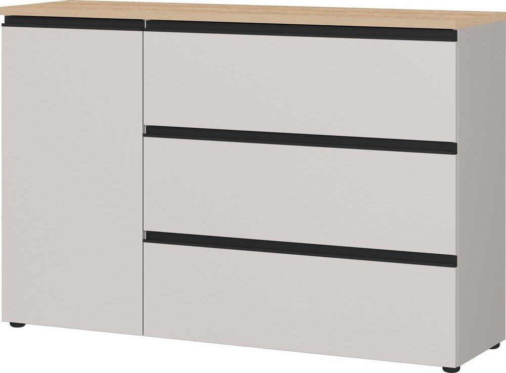 Šedobéžová/ve světle přírodní barvě komoda 135x91x41 cm Cormano – Germania