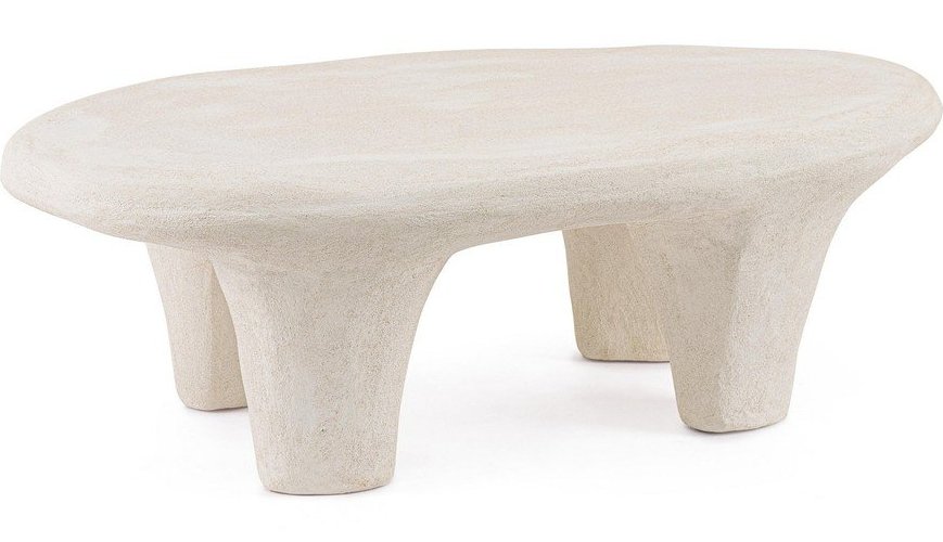Krémový konferenční stolek z polyresinu 62x102 cm Albin – Bizzotto