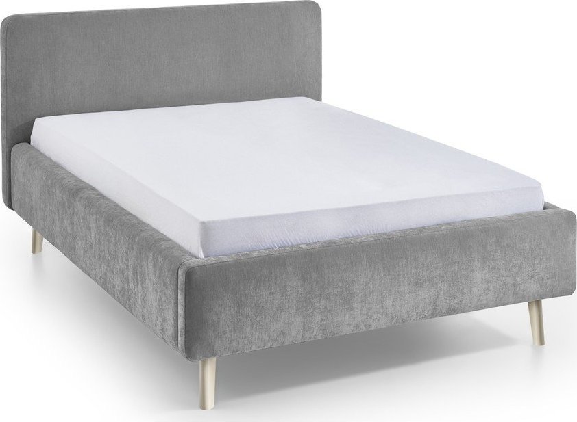 Šedá čalouněná dvoulůžková postel s roštem 120x200 cm Mattis – Meise Möbel