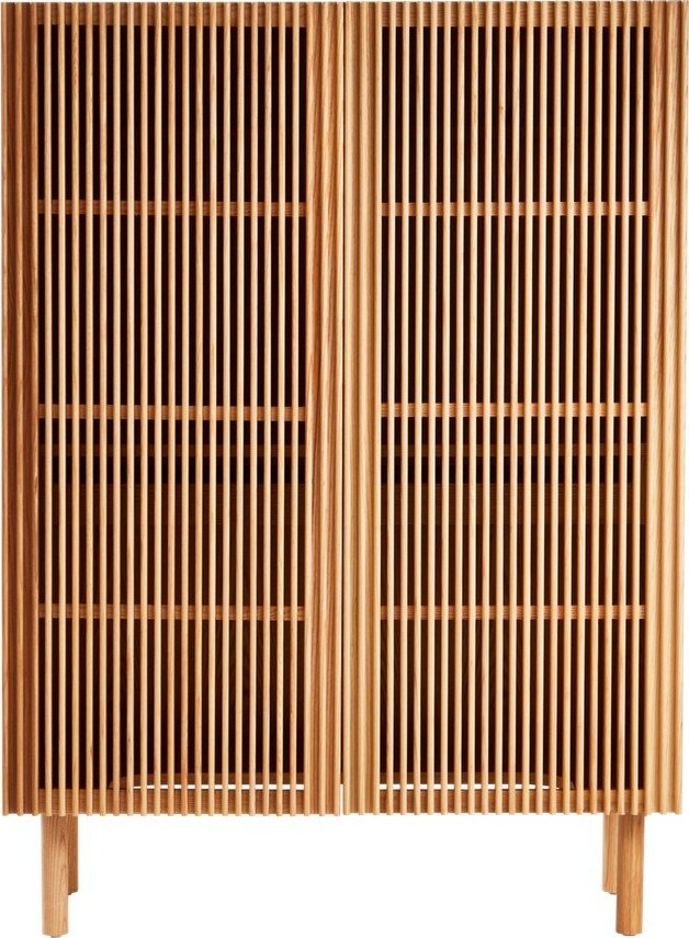 Skříňka v dekoru jasanu s dírou na kabely v přírodní barvě 100x140x45 cm Sion – Jotex