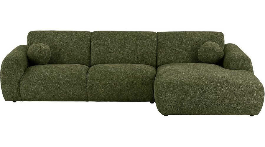 Zelená rohová pohovka (pravý roh/s lenoškou) Clyde – House Nordic