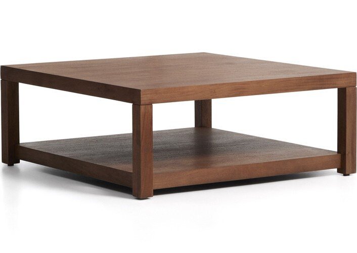 Konferenční stolek v dekoru akácie v tmavě přírodní barvě 90x90 cm Norani – Kave Home