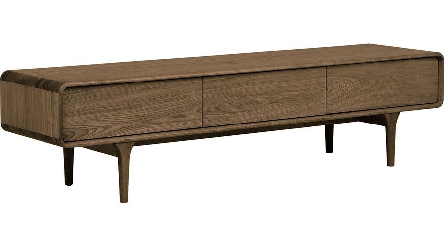 Tmavě hnědý TV stolek v dekoru dubu 180x45x45 cm Darwin – House Nordic
