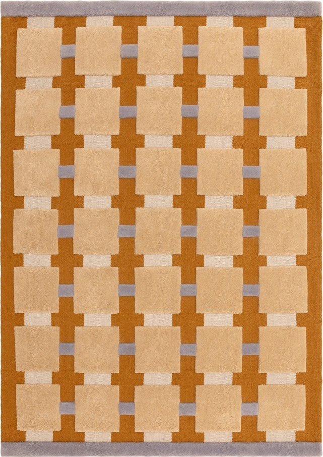 Okrově žlutý ručně tkaný koberec s příměsí vlny 120x170 cm Mallory – MADE