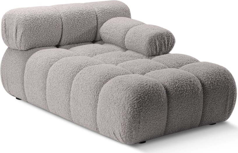 Světle šedý modul pohovky z textilie bouclé (pravý roh) Bellis – Micadoni Home