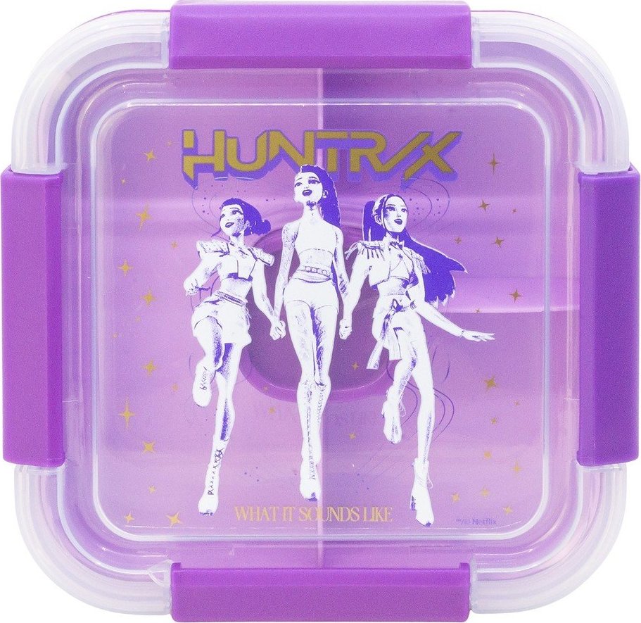 Fialový plastový dětský svačinový box K-Pop Demon Hunters – STOR