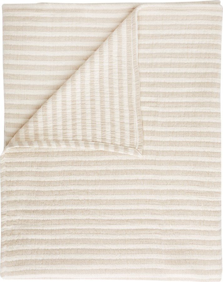 Bavlněná deka v přírodní barvě 150x200 cm Cotton Muslin Stripe – Bianca