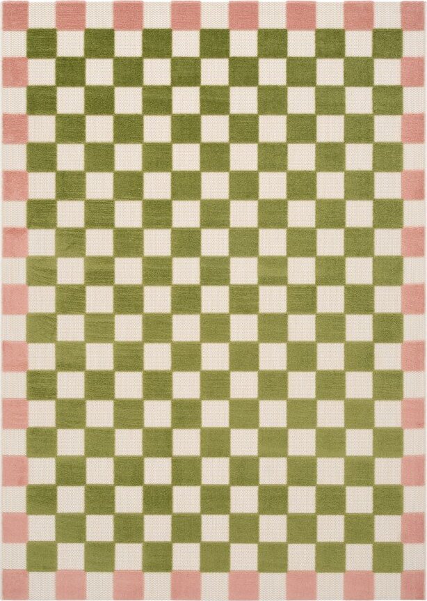 Zelený/růžový vnitřní a venkovní běhoun 80x150 cm Enja – Jotex