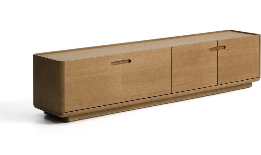 TV stolek v dekoru dubu v přírodní barvě 200x44x40 cm Arelida – Kave Home
