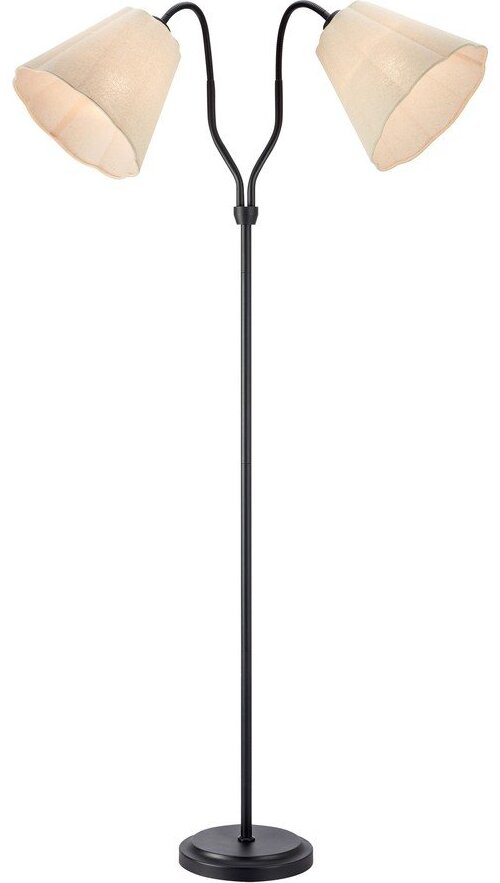 Černá/béžová lněná stojací lampa s ohybatelnou konstrukcí (výška 149 cm) Veya – Markslöjd
