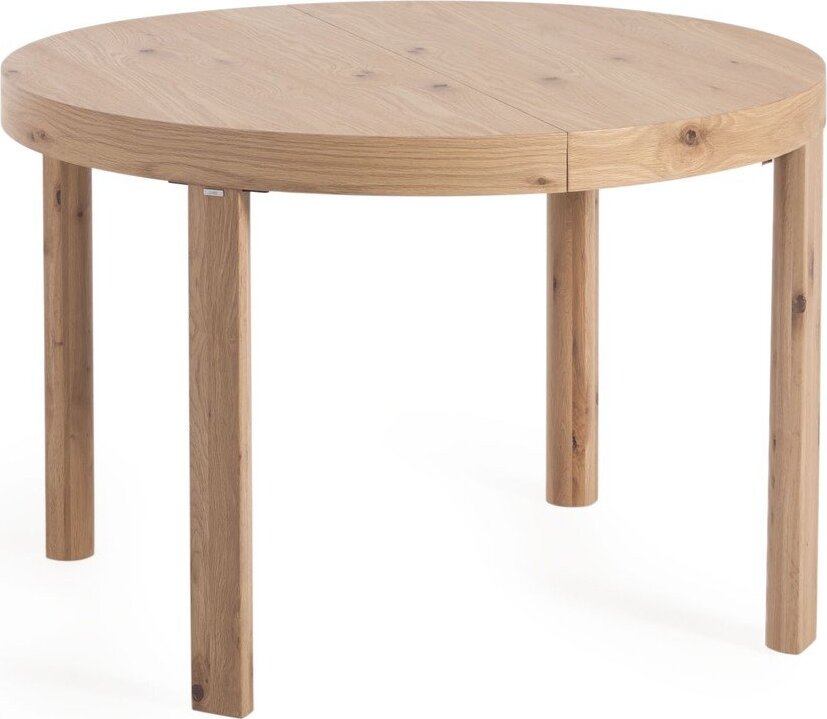 Kulatý rozkládací jídelní stůl s přídavnou deskou v dekoru dubu ø 120 cm Colleen – Kave Home